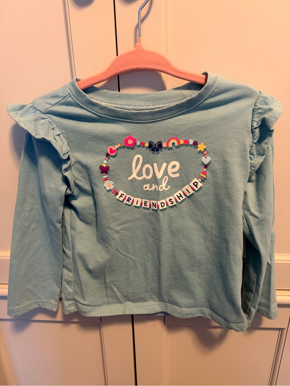 Garanimals Teal Long-Sleeve Top with Heart Friendship Graphic